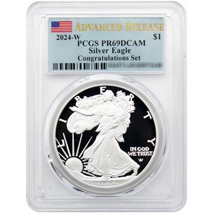 2024 W Congratulations Set Silver American Eagle Coin PR69 DCAM AR PCGS AR Label 2024 W Congratulations Set Silver American Eagle Coin PR69 DCAM AR PCGS AR Label