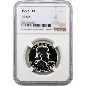 1959 Franklin Silver Half Dollar PF69 NGC Brown Label