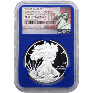 2016 W Congratulations Set Silver American Eagle PF69 UC NGC Blue Core 2016 W Congratulations Set Silver American Eagle PF69 UC NGC Blue Core