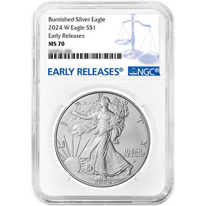 2024 W Burnished Silver American Eagle MS70 ER NGC Blue Label 2024 W Burnished Silver American Eagle MS70 ER NGC Blue Label
