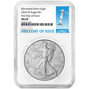 2024 W Burnished Silver American Eagle MS69 FDI NGC 1st Label 2024 W Burnished Silver American Eagle MS69 FDI NGC 1st Label