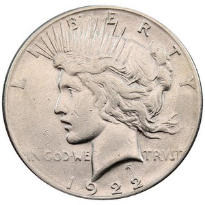 1922 S Peace Silver Dollar AU/BU Condition 1922 S Peace Silver Dollar AU/BU Condition