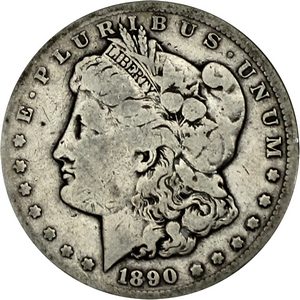 1890 CC Morgan Silver Dollar VG/VF Condition 1890 CC Morgan Silver Dollar VG/VF Condition