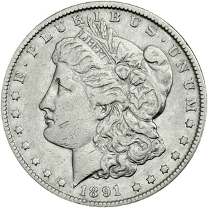 1891 CC Morgan Silver Dollar F/VF Condition 1891 CC Morgan Silver Dollar F/VF Condition