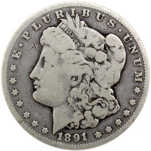 1891 CC Morgan Silver Dollar VG/VF Condition 1891 CC Morgan Silver Dollar VG/VF Condition