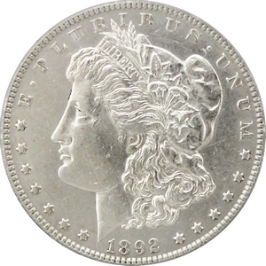 1892 Morgan Silver Dollar AU/BU Condition