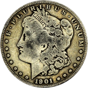 1901 S Morgan Silver Dollar VG/VF Condition 1901 S Morgan Silver Dollar VG/VF Condition