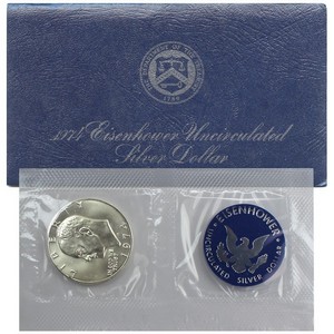 1974 S Eisenhower Silver-Clad Dollar BU in OGP 1974 S Eisenhower Silver-Clad Dollar BU in OGP