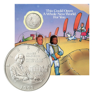 1993 W James Madison Bill of Rights Silver Half Dollar Young Collectors Edition 1993 W James Madison Bill of Rights Silver Half Dollar Young Collectors Edition