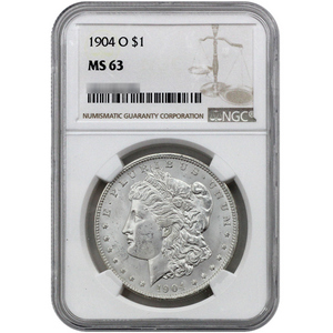 1904 O Morgan Silver Dollar MS63 NGC Brown Label