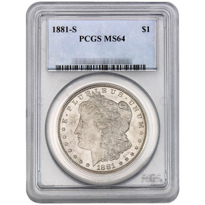 1881 S Morgan Silver Dollar MS64 PCGS