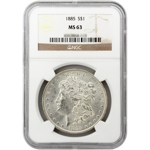 1885 P Morgan Silver Dollar MS63 NGC