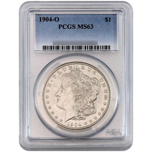 1904 O Morgan Silver Dollar MS63 PCGS Blue Label