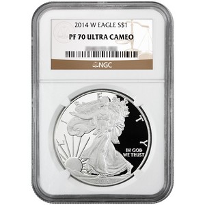2014 W Silver American Eagle PF70 UC NGC Brown Label 2014 W Silver American Eagle PF70 UC NGC Brown Label