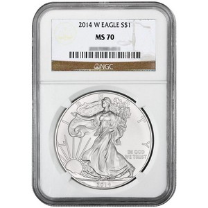 2014 W Silver American Eagle MS70 Burnished NGC Brown Label 2014 W Silver American Eagle MS70 Burnished NGC Brown Label