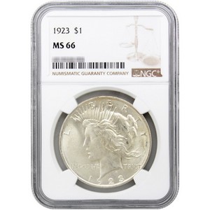 1923 Peace Silver Dollar MS66 NGC Brown Label