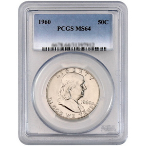1960 Franklin Silver Half Dollar MS64 PCGS Blue Label