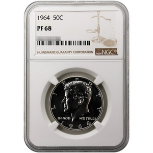 1964 Kennedy Half Dollar PF68 NGC Brown Label