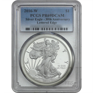 2016 W Silver American Eagle PR69 DCAM PCGS Blue Label 2016 W Silver American Eagle PR69 DCAM PCGS Blue Label