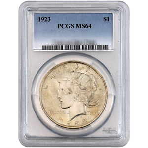1923 Peace Silver Dollar MS64 PCGS Blue Label