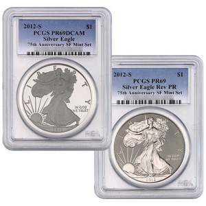 2012 S Silver American Eagle 2pc Proof Set PR69 PCGS Blue Label 2012 S Silver American Eagle 2pc Proof Set PR69 PCGS Blue Label