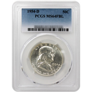 1954 D Franklin Silver Half Dollar MS64 FBL PCGS