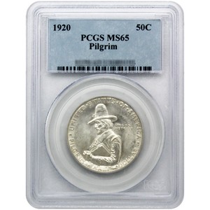 1920 Pilgrim Commemorative Half Dollar MS65 PCGS Blue Label 1920 Pilgrim Commemorative Half Dollar MS65 PCGS Blue Label
