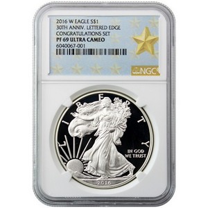 2016 W Congratulations Set Silver American Eagle PF69 UC NGC Gold Star Label 2016 W Congratulations Set Silver American Eagle PF69 UC NGC Gold Star Label