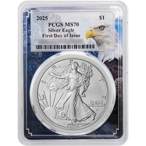 2025 Silver American Eagle Coin MS70 FDI PCGS Eagle Picture Frame