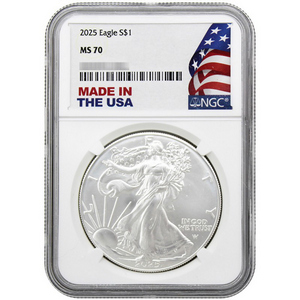 2025 Silver American Eagle Coin MS70 NGC Made in The USA Holder 2025 Silver American Eagle Coin MS70 NGC Made in The USA Holder