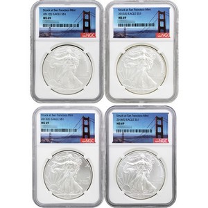 2011-2014 (S) Silver American Eagle Set MS69 NGC White Core Bridge label 2011-2014 (S) Silver American Eagle Set MS69 NGC White Core Bridge label