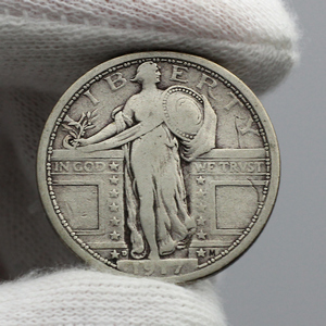 1917 D Type 1 Standing Liberty Quarter VG/F Condition
