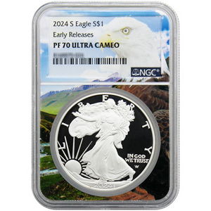 2024 S Silver American Eagle Coin PF70 UC ER NGC Eagle Core 2024 S Silver American Eagle Coin PF70 UC ER NGC Eagle Core