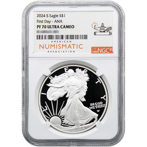 2024 S Silver American Eagle Coin PF70 UC NGC First Day ANA 2024 S Silver American Eagle Coin PF70 UC NGC First Day ANA