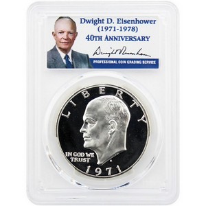 1971 S Silver Eisenhower Dollar MS69 DCAM PCGS Eisenhower Label 1971 S Silver Eisenhower Dollar MS69 DCAM PCGS Eisenhower Label