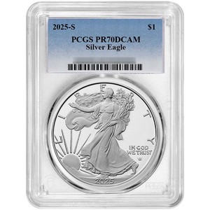 2025 S Silver American Eagle Coin PR70 DCAM PCGS Standard Blue Label 2025 S Silver American Eagle Coin PR70 DCAM PCGS Standard Blue Label