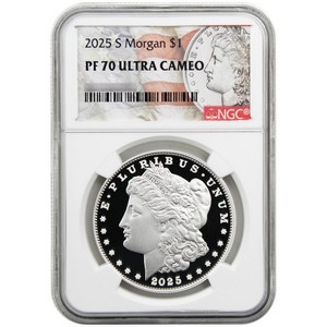 2025 S Morgan Silver Dollar Set PF70 UC NGC Morgan/Flag Label