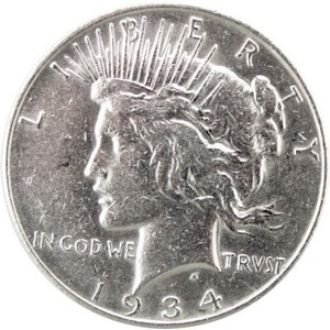 1934 D Peace Silver Dollar VF/XF Condition