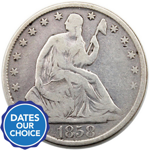 1839-1891 O Date Our Choice Liberty Seated Half Dollar G/VG Condition