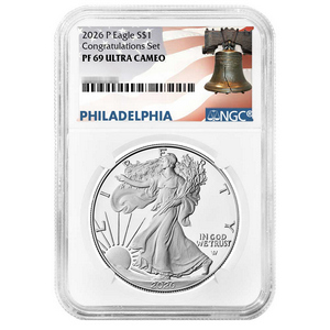 2026 P Silver American Eagle Congratulations Set PF69 UC NGC Liberty Bell Label 2026 P Silver American Eagle Congratulations Set PF69 UC NGC Liberty Bell Label