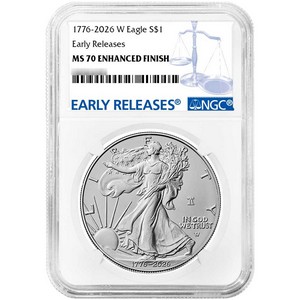 1776-2026 W Enhanced Uncirculated Silver Eagle 250th Anniversary Liberty Bell Privy NGC MS70 ER Blue 1776-2026 W Enhanced Uncirculated Silver Eagle 250th Anniversary Liberty Bell Privy NGC MS70 ER Blue