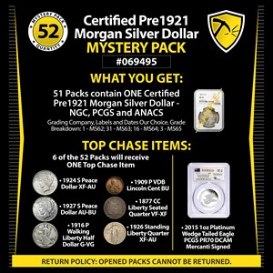 Certified Pre 1921 Morgan SIlver Dollar Mystery Pack #069495