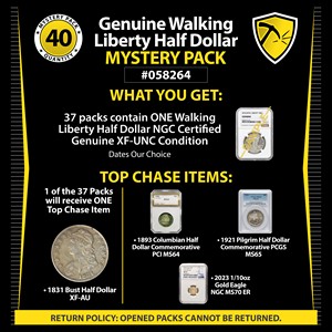 Genuine Walking Liberty Half Dollar Mystery Pack #058264