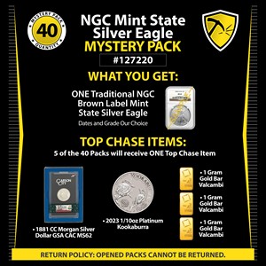 NGC Mint State Silver Eagle Mystery Pack #127220