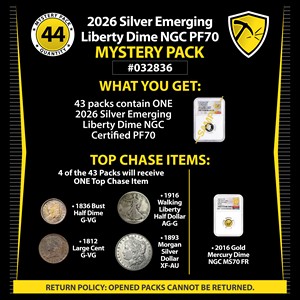2026 Silver Emerging Liberty Dime NGC PF70 Mystery Pack #032836 2026 Silver Emerging Liberty Dime NGC PF70 Mystery Pack #032836