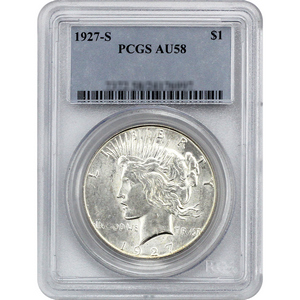 1927 S Peace Silver Dollar AU58 PCGS