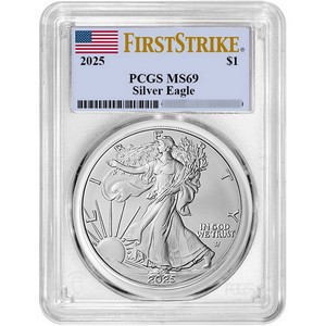 2025 Silver American Eagle Coin MS69 FS PCGS Flag Label 2025 Silver American Eagle Coin MS69 FS PCGS Flag Label