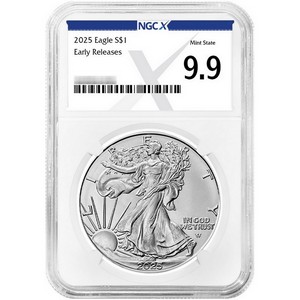 2025 Silver American Eagle Coin MS9.9 ER NGCX Label 2025 Silver American Eagle Coin MS9.9 ER NGCX Label