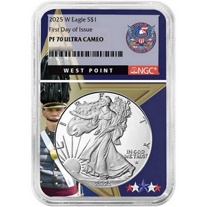 2025 W Silver American Eagle Coin PF70 UC FDI NGC West Point Core 2025 W Silver American Eagle Coin PF70 UC FDI NGC West Point Core