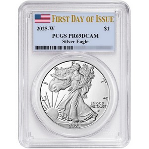 2025 W Silver American Eagle Coin PR69 DCAM FDI PCGS Flag Label 2025 W Silver American Eagle Coin PR69 DCAM FDI PCGS Flag Label